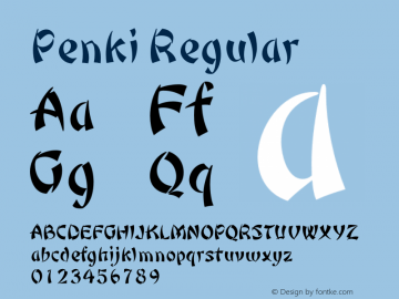 Penki Regular 001.000 Font Sample