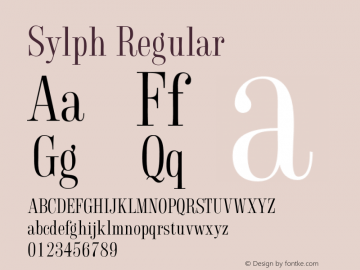 Sylph Regular 001.000 Font Sample