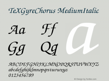 TeXGyreChorus MediumItalic Version 2.003 Font Sample