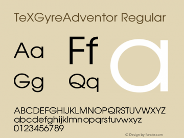 TeXGyreAdventor Regular Version 2.003 Font Sample