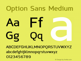 Option Sans Medium 1.0; typeXtractor; 2009-05-05; Font Sample