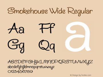 Smokehouse Wide Regular Version 1.000 2008 initial release Font Sample