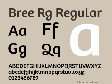 Bree Rg Regular Version 1.000 Font Sample
