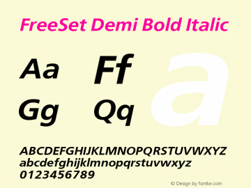 FreeSet Demi Bold Italic Version 2.000图片样张