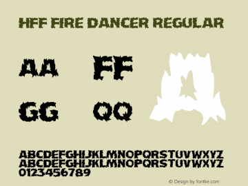 HFF Fire Dancer Regular Version 001.000 Font Sample