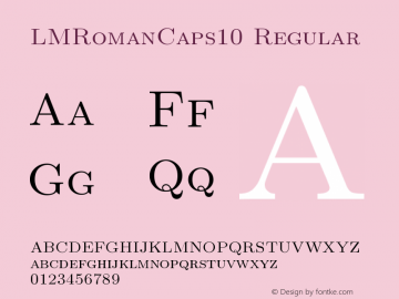 LMRomanCaps10 Regular Version 2.004 Font Sample