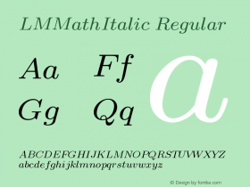 LMMathItalic8 Regular Version 2.003 Font Sample