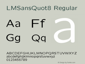 LMSansQuot8 Regular Version 2.004 Font Sample