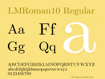 LMRoman10 Regular Version 2.004 Font Sample