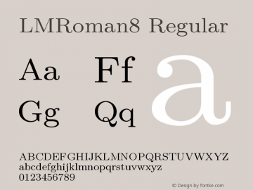 LMRoman8 Regular Version 2.004 Font Sample