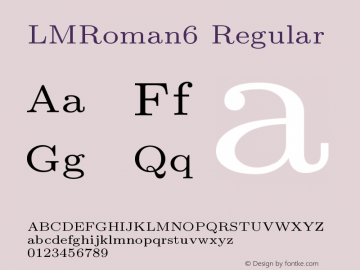 LMRoman6 Regular Version 2.004 Font Sample