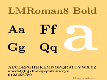 LMRoman8 Bold Version 2.004 Font Sample