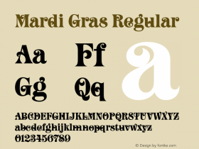 Mardi Gras Regular Version 001.002 Font Sample