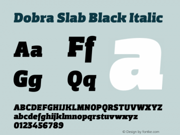 Dobra Slab Black Italic Unknown Font Sample