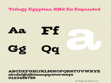 Trilogy Egyptian XBd Ex Expanded Version 1.000 Font Sample