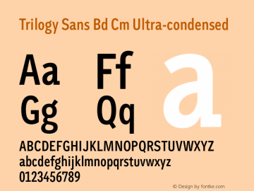 Trilogy Sans Bd Cm Ultra-condensed 1.000 Font Sample