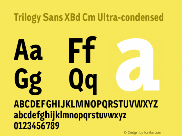 Trilogy Sans XBd Cm Ultra-condensed 1.000 Font Sample