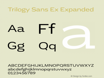 Trilogy Sans Ex Expanded 1.000 Font Sample