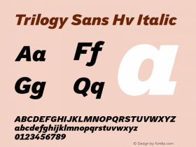 Trilogy Sans Hv Italic Version 1.000图片样张