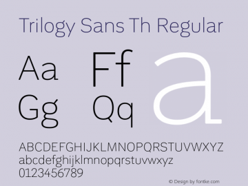 Trilogy Sans Th Regular 1.000 Font Sample