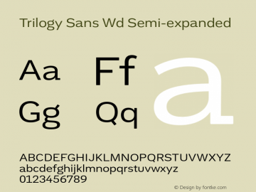 Trilogy Sans Wd Semi-expanded 1.000 Font Sample