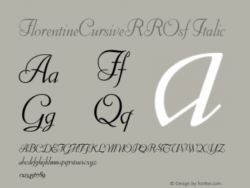 FlorentineCursiveRROsf Italic Version 001.004图片样张