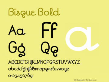 Bisque Bold Version 1.4 Font Sample