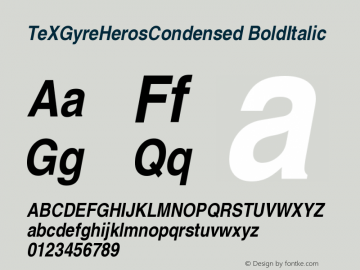 TeXGyreHerosCondensed BoldItalic Version 2.004图片样张