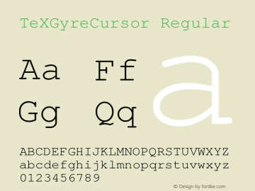 TeXGyreCursor Regular Version 2.004 Font Sample