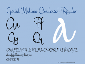 Genial Medium Condensed Regular Version 1.028d Font Sample