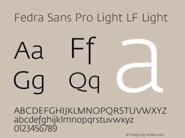 Fedra Sans Pro Light LF Light Version 4.0.1; 2009图片样张