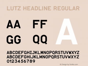 Lutz Headline Regular 001.000 Font Sample