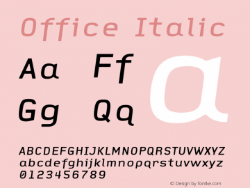 Office Italic 001.000 Font Sample