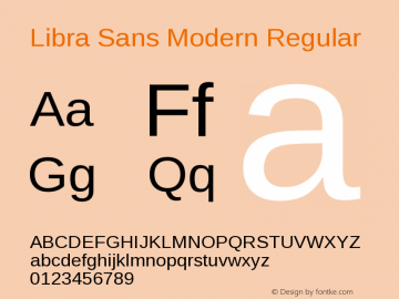 Libra Sans Modern Regular Version 1.000 Font Sample