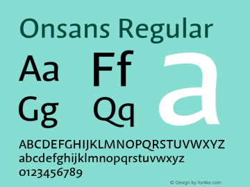 Onsans Regular Version 1.001图片样张