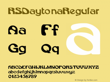 RSDaytona Regular Converted from C:\TT\RSDAYTON.TF1 by ALLTYPE Font Sample