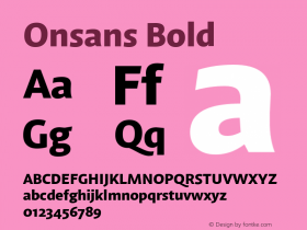 Onsans Bold Version 1.001图片样张