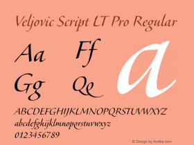 Veljovic Script LT Pro Regular Version 1.00图片样张