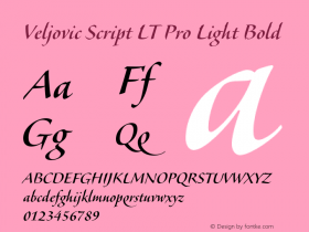 Veljovic Script LT Pro Light Bold Version 1.00 Font Sample