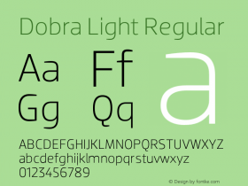 Dobra Light Regular Version 1.0 Font Sample