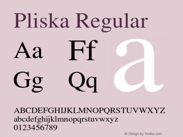 Pliska Regular Version 1.000图片样张