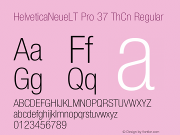 HelveticaNeueLT Pro 37 ThCn Regular Version 1.000;PS 001.000;Core 1.0.38 Font Sample