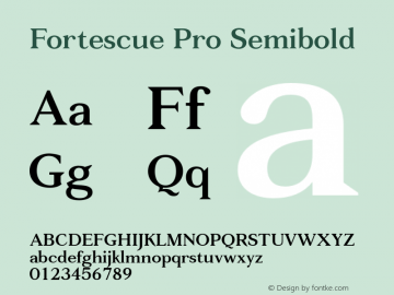 Fortescue Pro Semibold Version 1.000 Font Sample