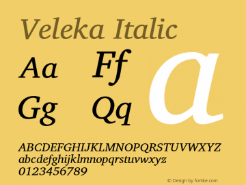 Veleka Italic Version 1.000图片样张