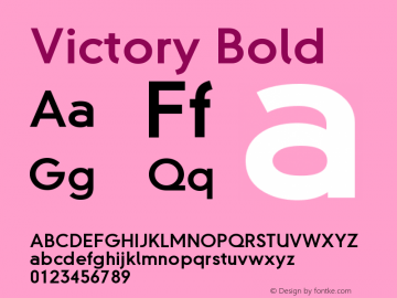 Victory Bold Version 001.000 Font Sample