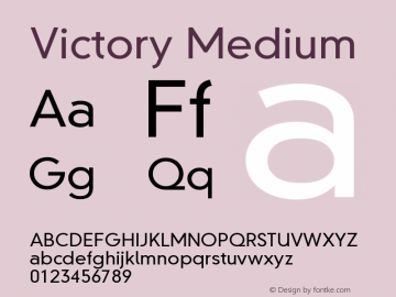 Victory Medium Version 001.000 Font Sample