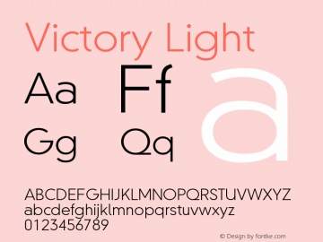 Victory Light Version 001.000 Font Sample
