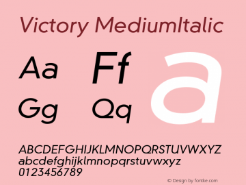 Victory MediumItalic Version 001.000图片样张