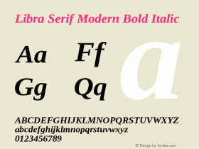 Libra Serif Modern Bold Italic Version 1.000图片样张