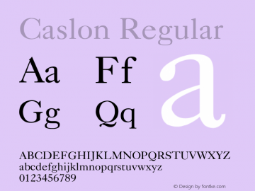 Caslon Regular Converted from D:\FONTTEMP\CASLON-N.TF1 by ALLTYPE Font Sample